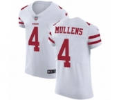 Men's Nike San Francisco 49ers #4 Nick Mullens White Vapor Untouchable Elite Player NFL Jersey