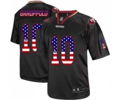 Men's San Francisco 49ers #10 Jimmy Garoppolo Elite Black USA Flag Fashion Football Jersey