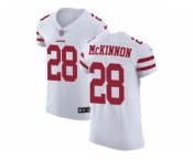 Nike San Francisco 49ers #28 Jerick McKinnon White Men Stitched NFL Vapor Untouchable Elite Jersey