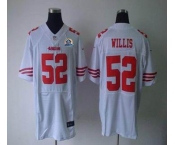 nike nfl jerseys san francisco 49ers #52 willis white[Elite 50th Patch]