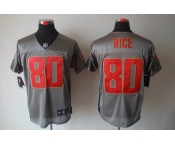 nike nfl jerseys san francisco 49ers #80 rice grey[Elite shadow]