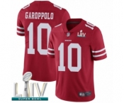 Men's San Francisco 49ers #10 Jimmy Garoppolo Red Team Color Vapor Untouchable Limited Player Super Bowl LIV Bound Football Jersey Men's San Francisco 49ers #10 Jimmy Garoppolo Red Team Color Vapor Untouchable Limited Player Super Bowl LIV Bound Football Jersey