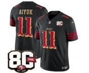 Men's San Francisco 49ers #11 Brandon Aiyuk Black 80th Anniversary Patch “Rivalries” 2026 F.U.S.E. Vapor Untouchable Limited Football Stitched Jersey Men's San Francisco 49ers #11 Brandon Aiyuk Black 80th Anniversary Patch “Rivalries” 2026 F.U.S.E. Vapor Untouchable Limited Football Stitched Jersey