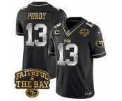Men's San Francisco 49ers #13 Brock Purdy Black 2025 F.U.S.E. 1-Star C With Faithful To The Bay Patch Limited V8 Football Stitched Jersey
