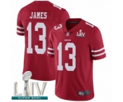 Men's San Francisco 49ers #13 Richie James Red Team Color Vapor Untouchable Limited Player Super Bowl LIV Bound Football Jersey Men's San Francisco 49ers #13 Richie James Red Team Color Vapor Untouchable Limited Player Super Bowl LIV Bound Football Jersey