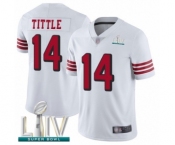 Men's San Francisco 49ers #14 Y.A. Tittle Limited White Rush Vapor Untouchable Super Bowl LIV Bound Football Jersey Men's San Francisco 49ers #14 Y.A. Tittle Limited White Rush Vapor Untouchable Super Bowl LIV Bound Football Jersey