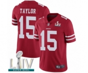 Men's San Francisco 49ers #15 Trent Taylor Red Team Color Vapor Untouchable Limited Player Super Bowl LIV Bound Football Jersey Men's San Francisco 49ers #15 Trent Taylor Red Team Color Vapor Untouchable Limited Player Super Bowl LIV Bound Football Jersey