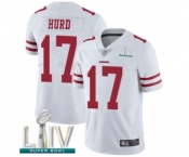 Men's San Francisco 49ers #17 Jalen Hurd White Vapor Untouchable Limited Player Super Bowl LIV Bound Football Jersey Men's San Francisco 49ers #17 Jalen Hurd White Vapor Untouchable Limited Player Super Bowl LIV Bound Football Jersey