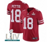 Men's San Francisco 49ers #18 Dante Pettis Red Team Color Vapor Untouchable Limited Player Super Bowl LIV Bound Football Jersey Men's San Francisco 49ers #18 Dante Pettis Red Team Color Vapor Untouchable Limited Player Super Bowl LIV Bound Football Jersey
