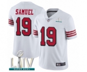 Men's San Francisco 49ers #19 Deebo Samuel Limited White Rush Vapor Untouchable Super Bowl LIV Bound Football Jersey Men's San Francisco 49ers #19 Deebo Samuel Limited White Rush Vapor Untouchable Super Bowl LIV Bound Football Jersey