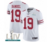 Men's San Francisco 49ers #19 Deebo Samuel White Vapor Untouchable Limited Player Super Bowl LIV Bound Football Jersey Men's San Francisco 49ers #19 Deebo Samuel White Vapor Untouchable Limited Player Super Bowl LIV Bound Football Jersey