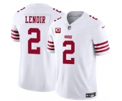 Men's San Francisco 49ers #2 Deommodore Lenoir White 2025 F.U.S.E. With 1-Star C Patch Vapor Untouchable Limited Stitched Football Jersey Men's San Francisco 49ers #2 Deommodore Lenoir White 2025 F.U.S.E. With 1-Star C Patch Vapor Untouchable Limited Stitched Football Jersey