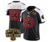 Men's San Francisco 49ers #23 Christian McCaffrey Black Alternate 2025 F.U.S.E. Faithful To The Bay Patch Limited V8 Football Stitched Jersey
