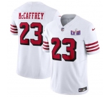 Men's San Francisco 49ers #23 Christian McCaffrey New White 2024 F.U.S.E. Super Bowl LVIII Patch Vapor Untouchable Limited Football Stitched Jersey Men's San Francisco 49ers #23 Christian McCaffrey New White 2024 F.U.S.E. Super Bowl LVIII Patch Vapor Untouchable Limited Football Stitched Jersey