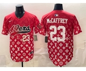 Men's San Francisco 49ers #23 Christian McCaffrey Red Limited Stitched Baseball Jersey