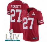 Men's San Francisco 49ers #27 Jason Verrett Red Team Color Vapor Untouchable Limited Player Super Bowl LIV Bound Football Jersey