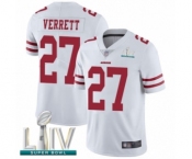 Men's San Francisco 49ers #27 Jason Verrett White Vapor Untouchable Limited Player Super Bowl LIV Bound Football Jersey