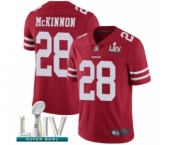 Men's San Francisco 49ers #28 Jerick McKinnon Red Team Color Vapor Untouchable Limited Player Super Bowl LIV Bound Football Jersey Men's San Francisco 49ers #28 Jerick McKinnon Red Team Color Vapor Untouchable Limited Player Super Bowl LIV Bound Football Jersey