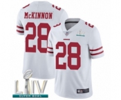 Men's San Francisco 49ers #28 Jerick McKinnon White Vapor Untouchable Limited Player Super Bowl LIV Bound Football Jersey Men's San Francisco 49ers #28 Jerick McKinnon White Vapor Untouchable Limited Player Super Bowl LIV Bound Football Jersey
