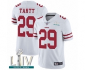 Men's San Francisco 49ers #29 Jaquiski Tartt White Vapor Untouchable Limited Player Super Bowl LIV Bound Football Jersey Men's San Francisco 49ers #29 Jaquiski Tartt White Vapor Untouchable Limited Player Super Bowl LIV Bound Football Jersey