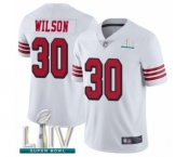 Men's San Francisco 49ers #30 Jeff Wilson Limited White Rush Vapor Untouchable Super Bowl LIV Bound Football Jersey Men's San Francisco 49ers #30 Jeff Wilson Limited White Rush Vapor Untouchable Super Bowl LIV Bound Football Jersey