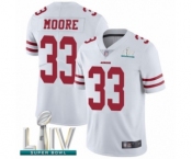 Men's San Francisco 49ers #33 Tarvarius Moore White Vapor Untouchable Limited Player Super Bowl LIV Bound Football Jersey Men's San Francisco 49ers #33 Tarvarius Moore White Vapor Untouchable Limited Player Super Bowl LIV Bound Football Jersey