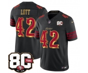 Men's San Francisco 49ers #42 Ronnie Lott Black 80th Anniversary Patch “Rivalries” 2026 F.U.S.E. Vapor Untouchable Limited Football Stitched Jersey Men's San Francisco 49ers #42 Ronnie Lott Black 80th Anniversary Patch “Rivalries” 2026 F.U.S.E. Vapor Untouchable Limited Football Stitched Jersey