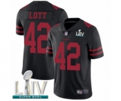 Men's San Francisco 49ers #42 Ronnie Lott Black Alternate Vapor Untouchable Limited Player Super Bowl LIV Bound Football Jersey Men's San Francisco 49ers #42 Ronnie Lott Black Alternate Vapor Untouchable Limited Player Super Bowl LIV Bound Football Jersey