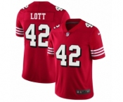 Men's San Francisco 49ers #42 Ronnie Lott Limited Red Rush Vapor Untouchable Football Jerseys Men's San Francisco 49ers #42 Ronnie Lott Limited Red Rush Vapor Untouchable Football Jerseys