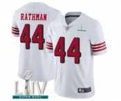 Men's San Francisco 49ers #44 Tom Rathman Limited White Rush Vapor Untouchable Super Bowl LIV Bound Football Jersey Men's San Francisco 49ers #44 Tom Rathman Limited White Rush Vapor Untouchable Super Bowl LIV Bound Football Jersey