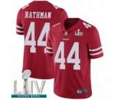 Men's San Francisco 49ers #44 Tom Rathman Red Team Color Vapor Untouchable Limited Player Super Bowl LIV Bound Football Jersey Men's San Francisco 49ers #44 Tom Rathman Red Team Color Vapor Untouchable Limited Player Super Bowl LIV Bound Football Jersey