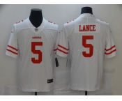 Men's San Francisco 49ers #5 Trey Lance White Team Color 2021 Vapor Untouchable Limited Player Football Jersey