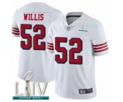 Men's San Francisco 49ers #52 Patrick Willis Limited White Rush Vapor Untouchable Super Bowl LIV Bound Football Jersey Men's San Francisco 49ers #52 Patrick Willis Limited White Rush Vapor Untouchable Super Bowl LIV Bound Football Jersey