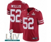 Men's San Francisco 49ers #52 Patrick Willis Red Team Color Vapor Untouchable Limited Player Super Bowl LIV Bound Football Jersey Men's San Francisco 49ers #52 Patrick Willis Red Team Color Vapor Untouchable Limited Player Super Bowl LIV Bound Football Jersey