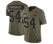 Men's San Francisco 49ers #54 Fred Warner Olive 2025 Salute to Service Limited Football Stitched Jersey