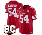 Men's San Francisco 49ers #54 Fred Warner Red 80th Anniversary Patch And 4-Star C Patch 2026 F.U.S.E. Vapor Untouchable Limited Football Stitched Jersey Men's San Francisco 49ers #54 Fred Warner Red 80th Anniversary Patch And 4-Star C Patch 2026 F.U.S.E. Vapor Untouchable Limited Football Stitched Jersey