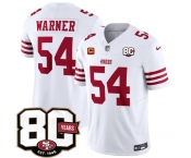 Men's San Francisco 49ers #54 Fred Warner White 80th Anniversary Patch And 4-Star C Patch 2026 F.U.S.E. Vapor Untouchable Limited Football Stitched Jersey Men's San Francisco 49ers #54 Fred Warner White 80th Anniversary Patch And 4-Star C Patch 2026 F.U.S.E. Vapor Untouchable Limited Football Stitched Jersey