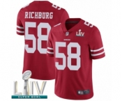 Men's San Francisco 49ers #58 Weston Richburg Red Team Color Vapor Untouchable Limited Player Super Bowl LIV Bound Football Jersey