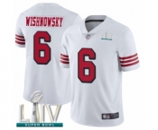 Men's San Francisco 49ers #6 Mitch Wishnowsky Limited White Rush Vapor Untouchable Super Bowl LIV Bound Football Jersey Men's San Francisco 49ers #6 Mitch Wishnowsky Limited White Rush Vapor Untouchable Super Bowl LIV Bound Football Jersey