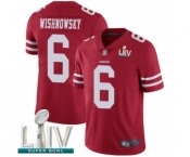 Men's San Francisco 49ers #6 Mitch Wishnowsky Red Team Color Vapor Untouchable Limited Player Super Bowl LIV Bound Football Jersey Men's San Francisco 49ers #6 Mitch Wishnowsky Red Team Color Vapor Untouchable Limited Player Super Bowl LIV Bound Football Jersey