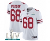 Men's San Francisco 49ers #68 Mike Person White Vapor Untouchable Limited Player Super Bowl LIV Bound Football Jersey