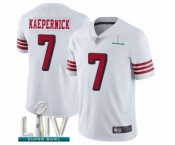 Men's San Francisco 49ers #7 Colin Kaepernick Limited White Rush Vapor Untouchable Super Bowl LIV Bound Football Jersey Men's San Francisco 49ers #7 Colin Kaepernick Limited White Rush Vapor Untouchable Super Bowl LIV Bound Football Jersey
