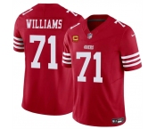 Men's San Francisco 49ers #71 Trent Williams Red 2025 F.U.S.E. With 4-Star C Patch Vapor Untouchable Limited Stitched Football Jersey