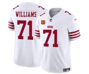 Men's San Francisco 49ers #71 Trent Williams White 2025 F.U.S.E. With 4-Star C Patch Vapor Untouchable Limited Stitched Football Jersey