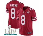 Men's San Francisco 49ers #8 Steve Young Red Team Color Vapor Untouchable Limited Player Super Bowl LIV Bound Football Jersey Men's San Francisco 49ers #8 Steve Young Red Team Color Vapor Untouchable Limited Player Super Bowl LIV Bound Football Jersey