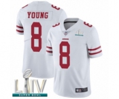 Men's San Francisco 49ers #8 Steve Young White Vapor Untouchable Limited Player Super Bowl LIV Bound Football Jersey Men's San Francisco 49ers #8 Steve Young White Vapor Untouchable Limited Player Super Bowl LIV Bound Football Jersey