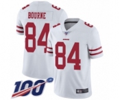 Men's San Francisco 49ers #84 Kendrick Bourne White Vapor Untouchable Limited Player 100th Season Football Jersey