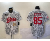 Men's San Francisco 49ers #85 George Kittle Arctic Camo 2024 Salute to Service Stitched Baseball Jerseys
