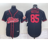 Men's San Francisco 49ers #85 George Kittle Black Stitched Cool Base Nike Baseball Jersey Men's San Francisco 49ers #85 George Kittle Black Stitched Cool Base Nike Baseball Jersey