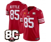 Men's San Francisco 49ers #85 George kittle Red 80th Anniversary Patch And 4-Star C Patch 2026 F.U.S.E. Vapor Untouchable Limited Football Stitched Jersey Men's San Francisco 49ers #85 George kittle Red 80th Anniversary Patch And 4-Star C Patch 2026 F.U.S.E. Vapor Untouchable Limited Football Stitched Jersey